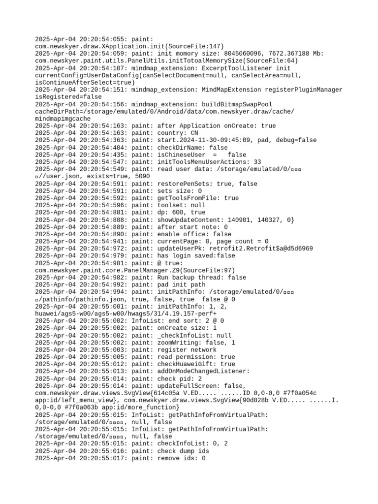 Paint Application Initialization Log | PDF | Java (Programming Language ...