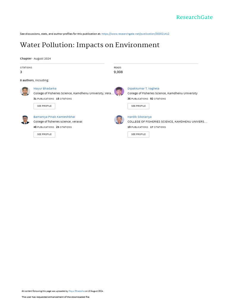 Water Pollution's Environmental Impact | PDF | Water Pollution ...