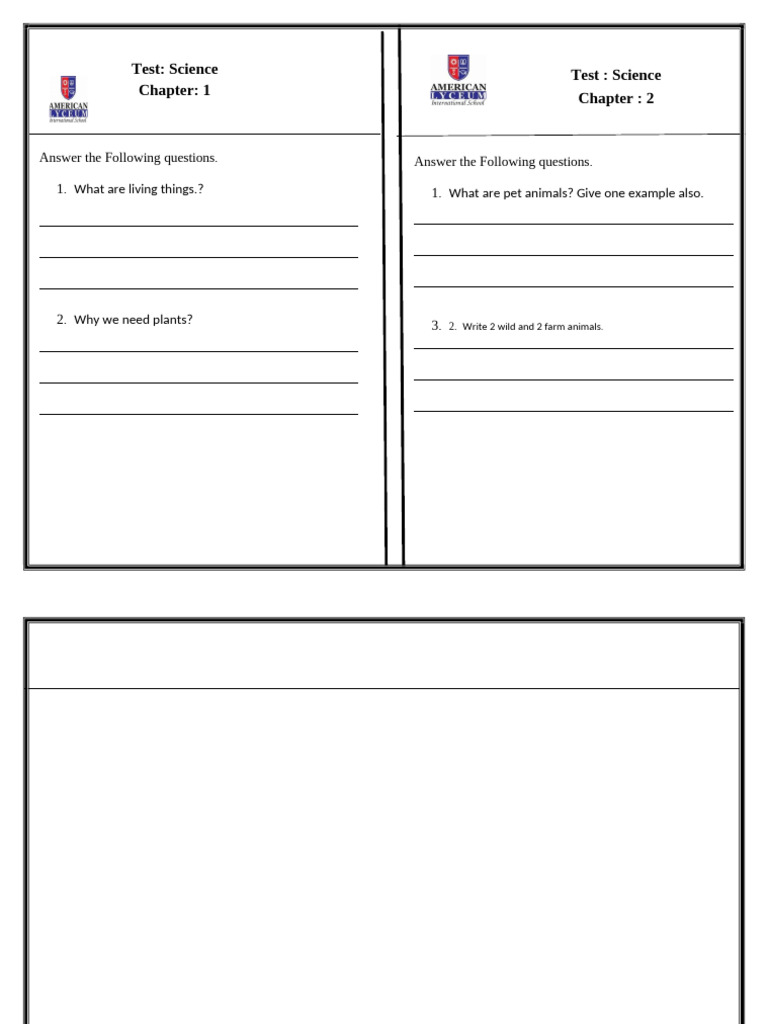 Worksheet Science 1 | PDF