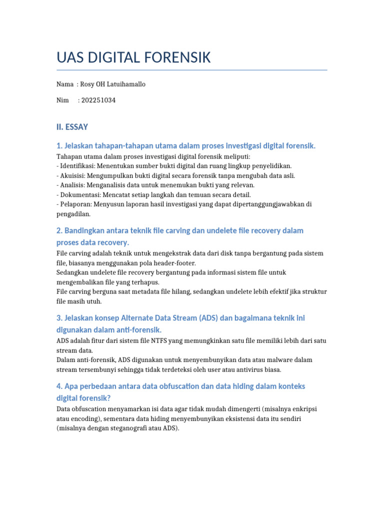 Proses Investigasi Digital Forensik | PDF