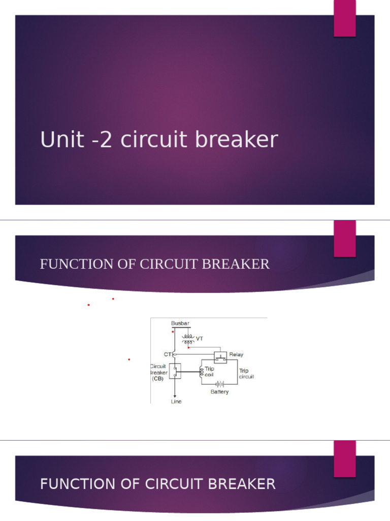 Unit - 2 Circuit Breaker | PDF | Electric Arc | Relay
