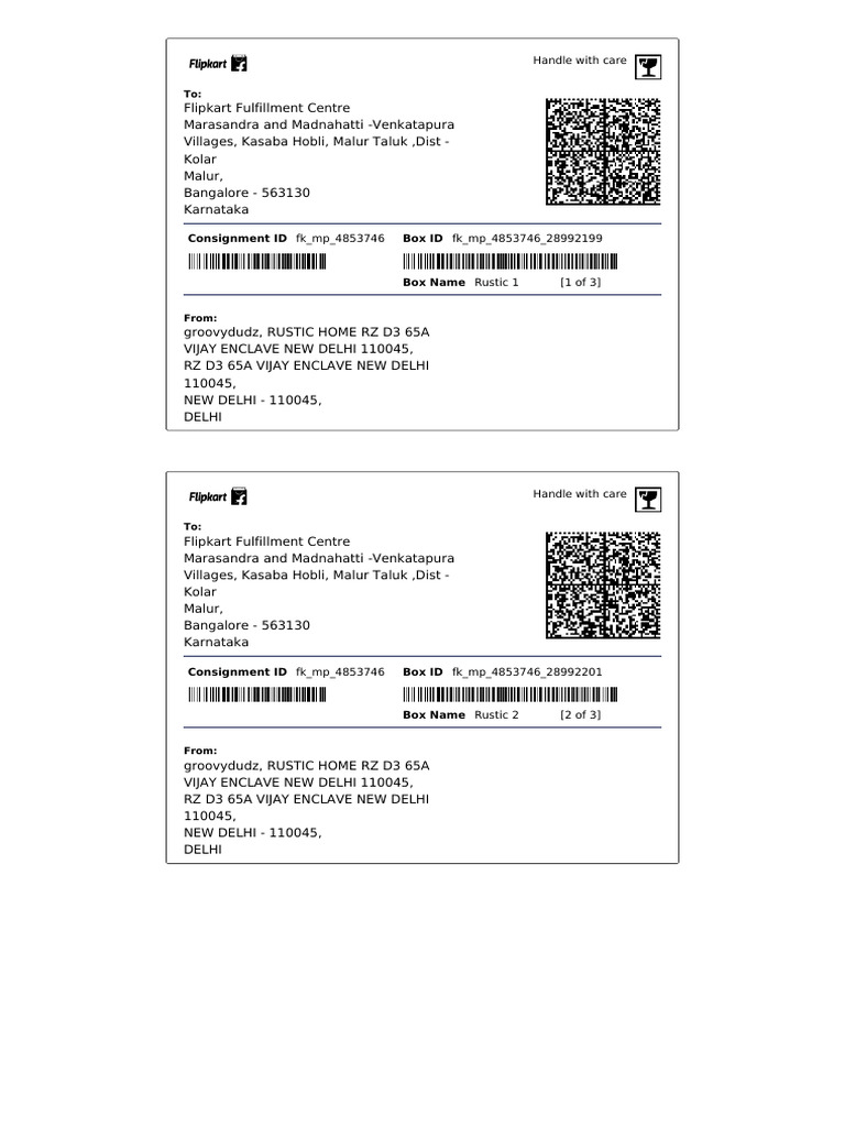 Flipkart Fulfillment Care Instructions | PDF