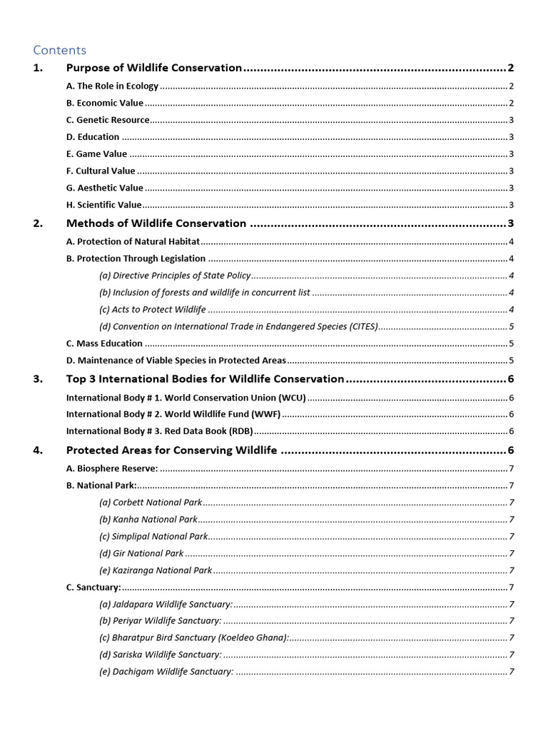 Wildlife Conservation Overview and Methods | PDF | Conservation Biology ...