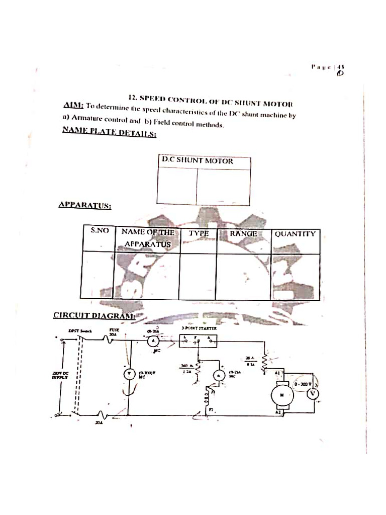 Speed Control of DC Shunt Motor | PDF