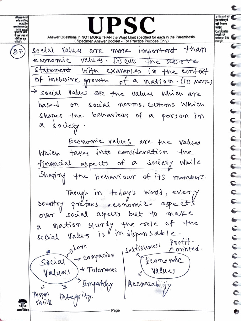 UPSC Social Values Practice Guide | PDF