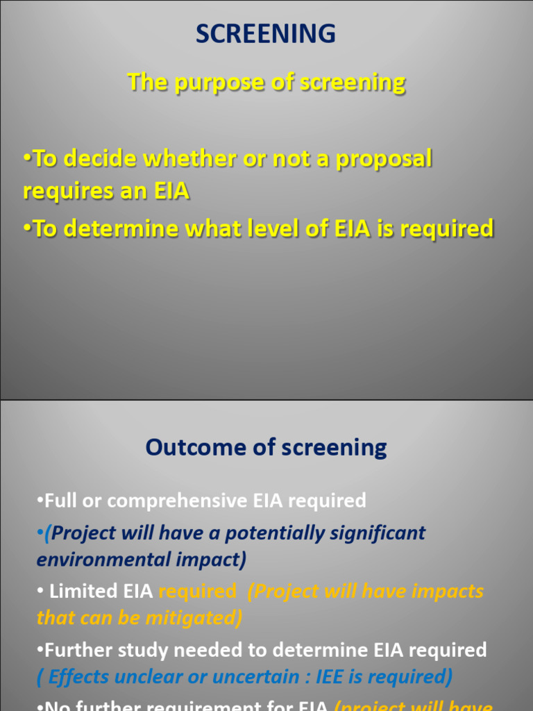 EIA Screening Process and Categories | PDF