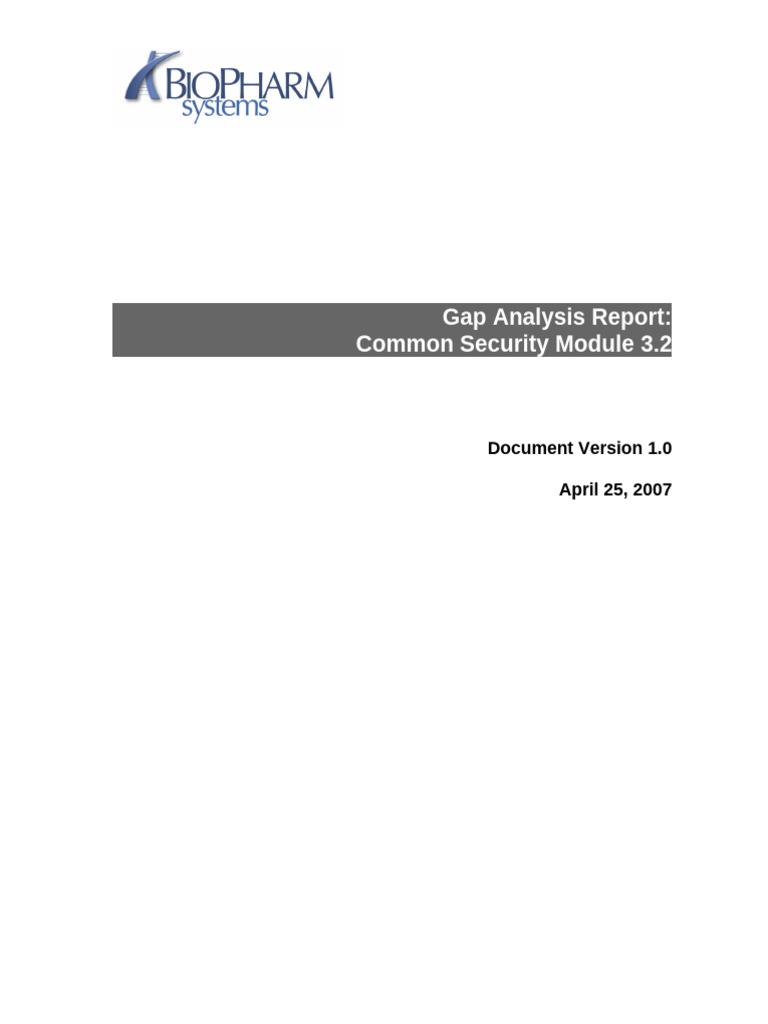 BioPharm CSM 3.2 Gap Analysis Report | PDF | Verification And ...