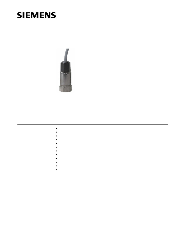 Siemens QBE Pressure Sensors Overview | PDF | Pressure Measurement ...