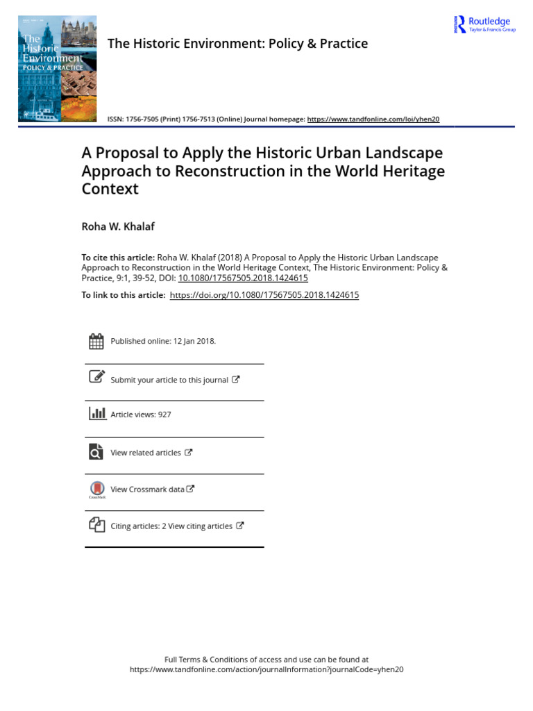 Historic Urban Landscape in World Heritage | PDF | Cultural Heritage ...