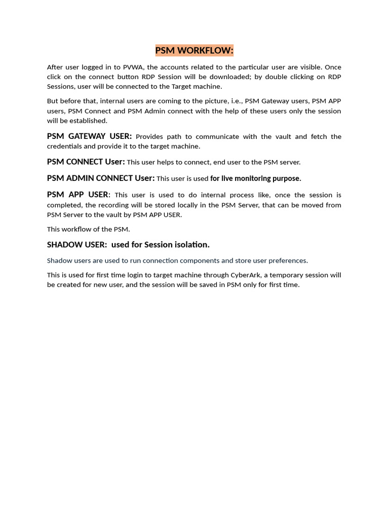 PSM User Workflow Overview | PDF