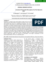 Preparation and Charactrisation of Tramadol Micro Spheres for Post-Operative Pain