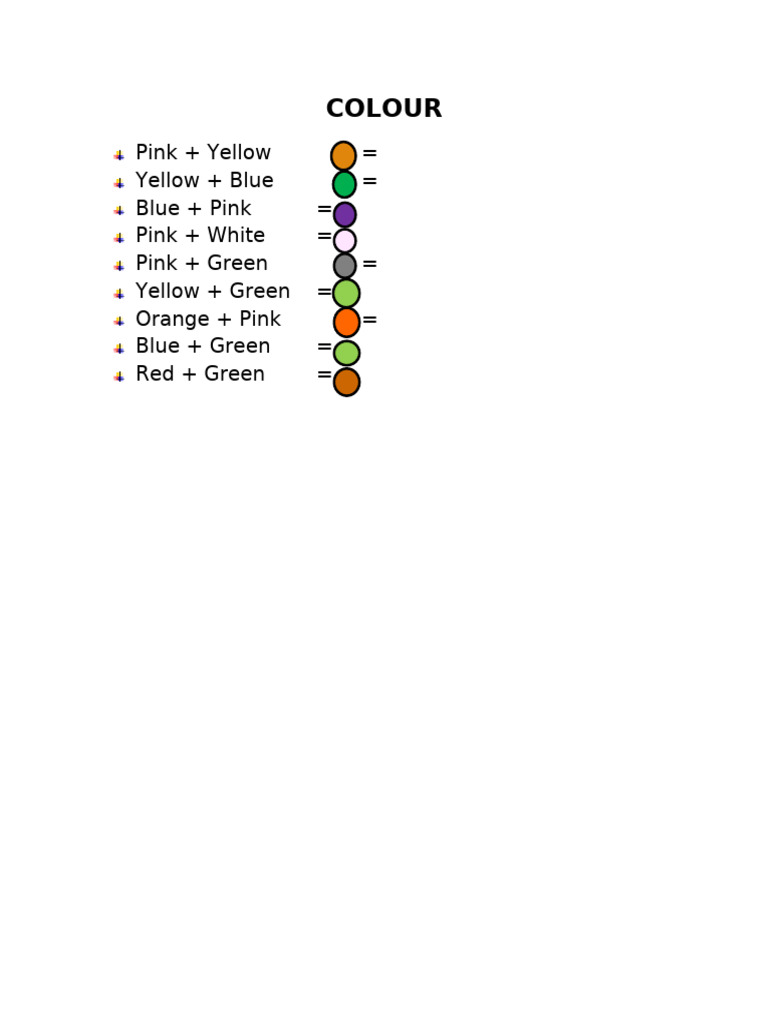 Color Mixing Combinations Guide | PDF