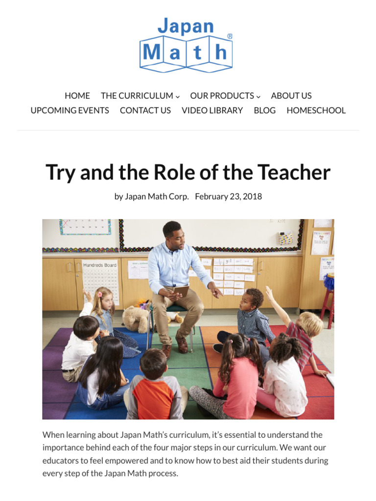 Role of Teachers in Japan Math | PDF | Mathematics | Teachers