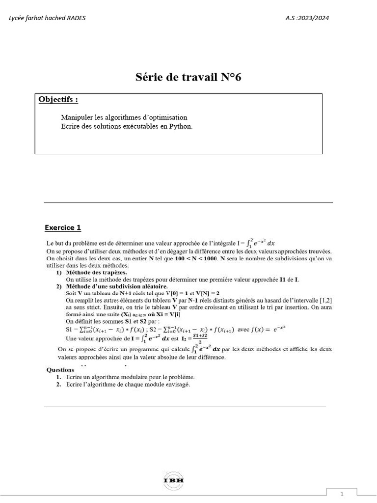 Algorithmes d'optimisation en Python | PDF