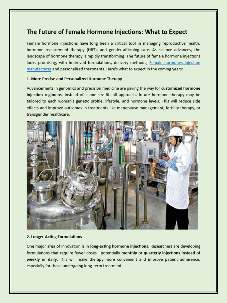 The Future of Female Hormone Injections: What To Expect: Female ...