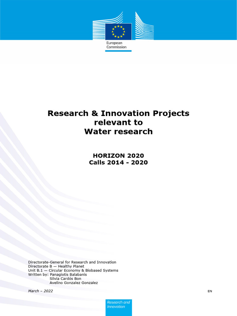 Horizon 2020 Water Research Projects Overview | PDF | Water | Sewage ...