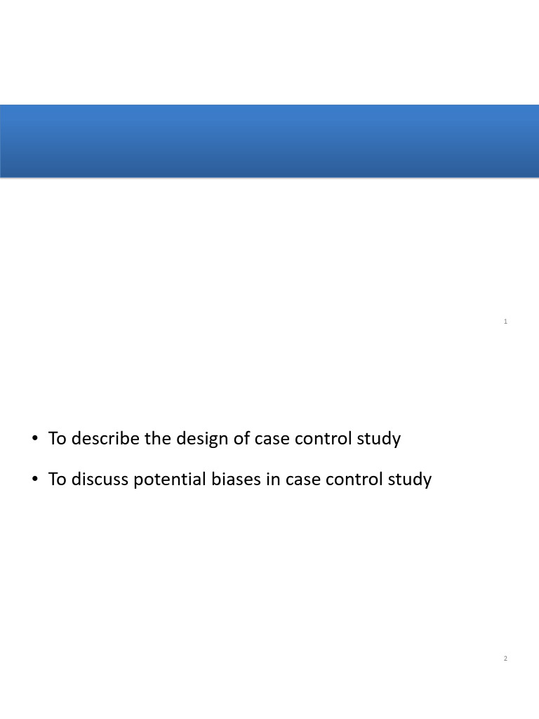 Case-Control Study Design Overview | PDF | Cohort Study | Confounding