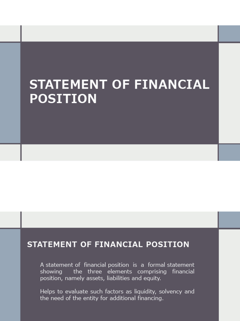 Statement of Financial Position PDF | PDF | Balance Sheet | Equity ...