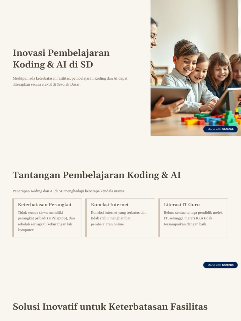 Pembelajaran Koding & AI Kreatif di SD | PDF