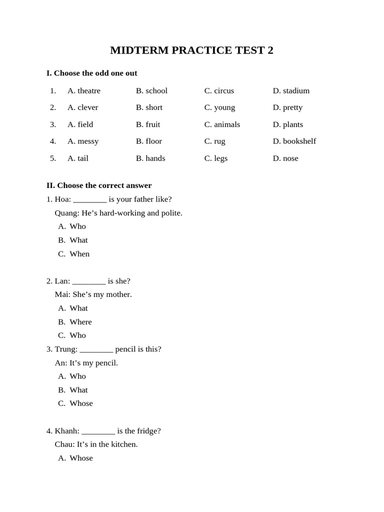 Midterm Practice Test 2 | PDF