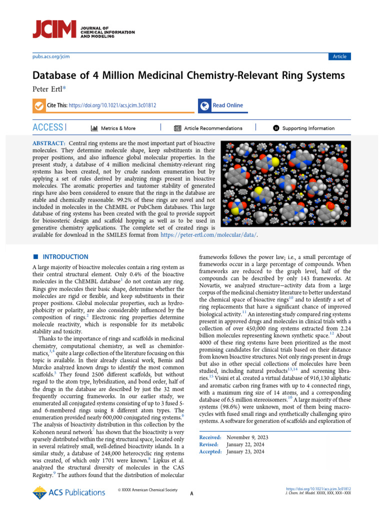 4 Million Medicinal Chemistry Rings Database | PDF | Molecules | Chemistry