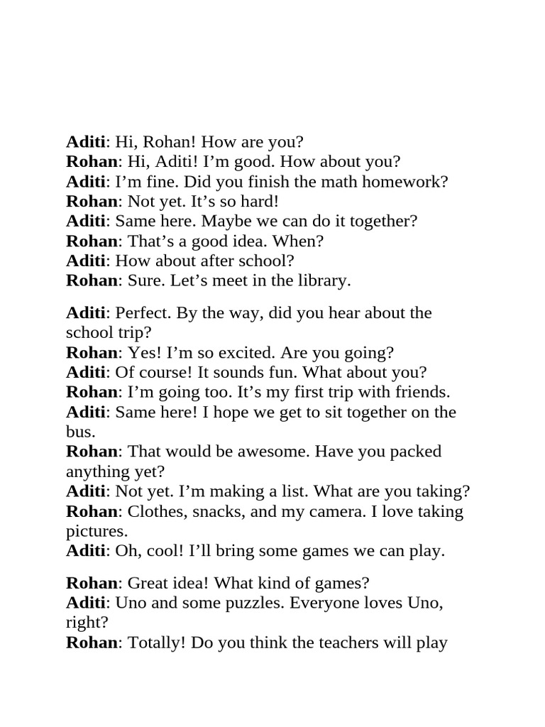 Dialog Between Two Friends | PDF