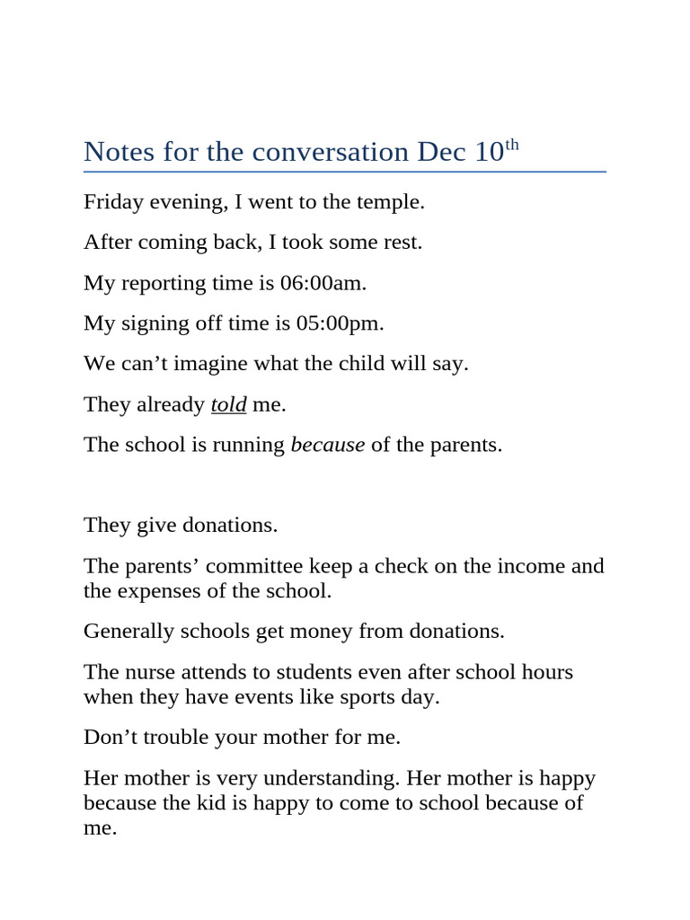 Conversation Notes from Dec 10th Meeting | PDF