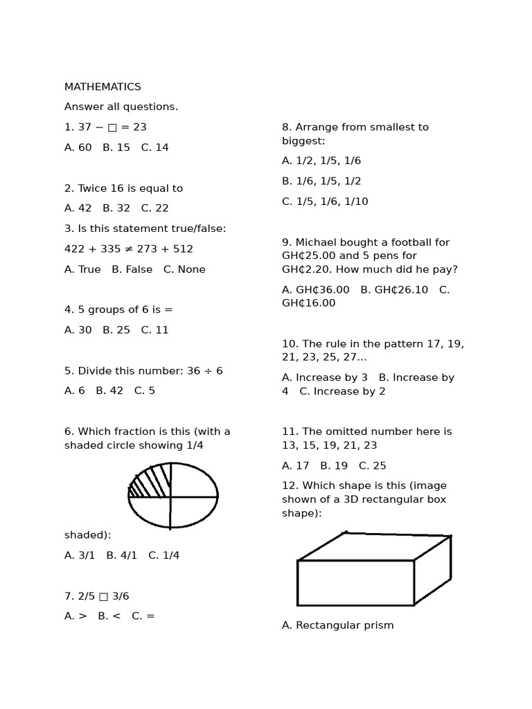 Basic Mathematics Quiz Questions | PDF | Chess | Chess Theory