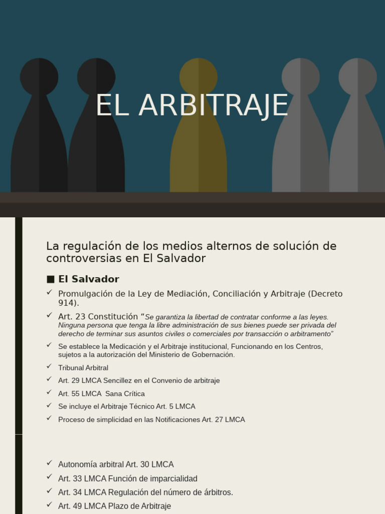 Arbitraje en El Salvador: Ley y Regulación | PDF