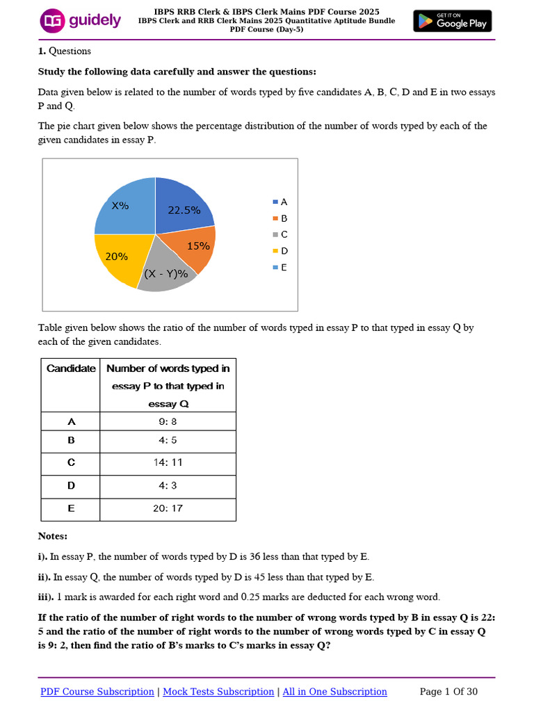 IBPS Clerk and RRB Clerk Mains 2025 Quantitative Aptitude Bundle | PDF ...