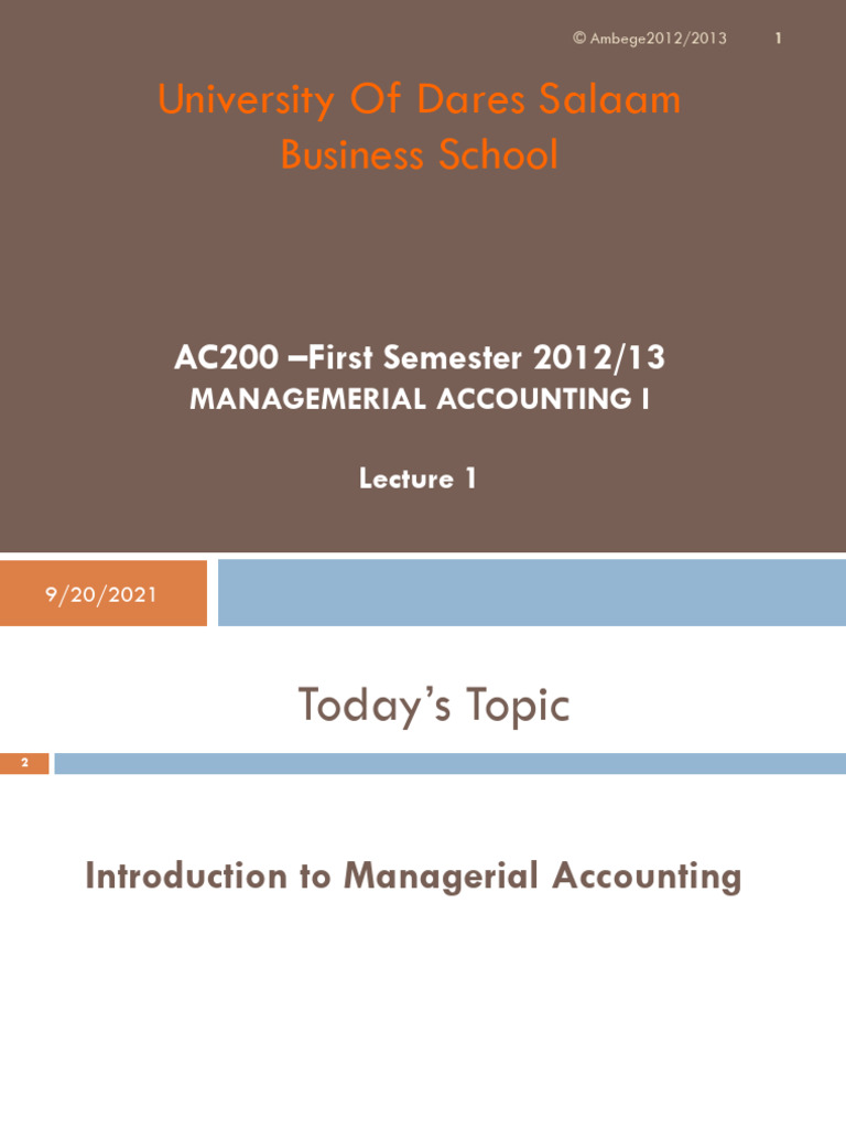 Introduction to Managerial Accounting | PDF | Management Accounting ...