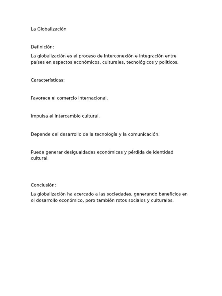 Impacto de la Globalización en Sociedades | PDF