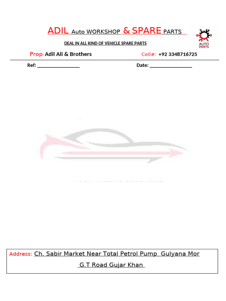 Adil Auto Workshop & Spare Parts | PDF
