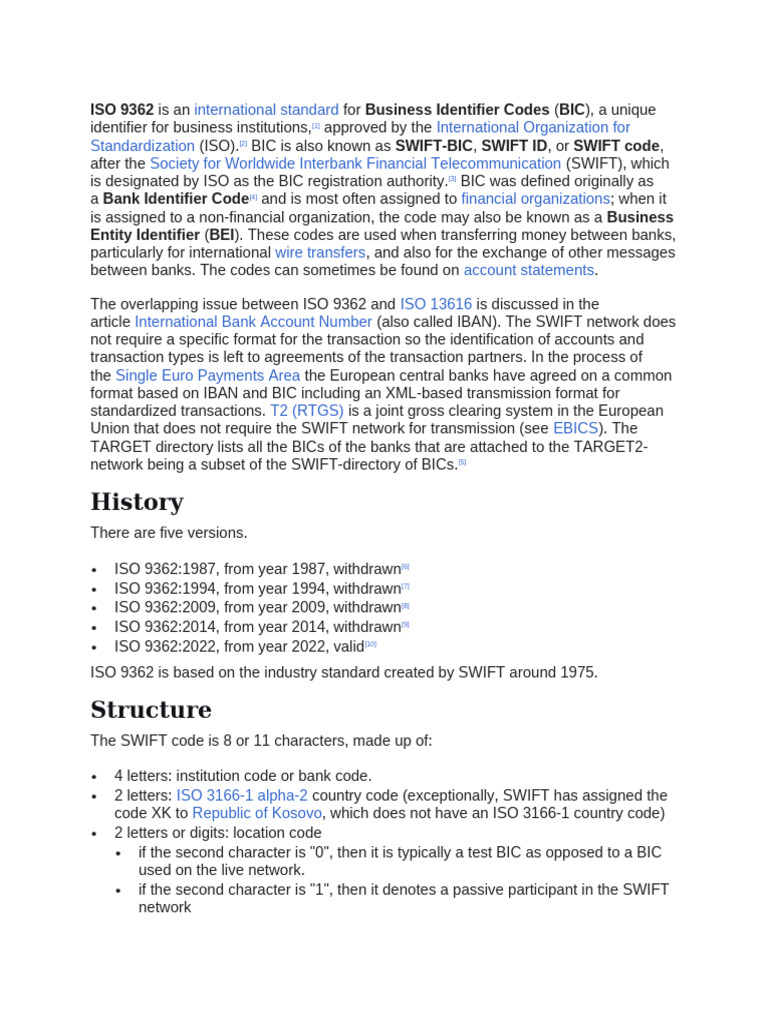 Iso 9362 Wiki | PDF | Banking | Banking Technology