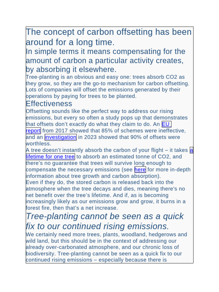 Trees Needed to Offset Flight Emissions | PDF | Trees | Environmental ...