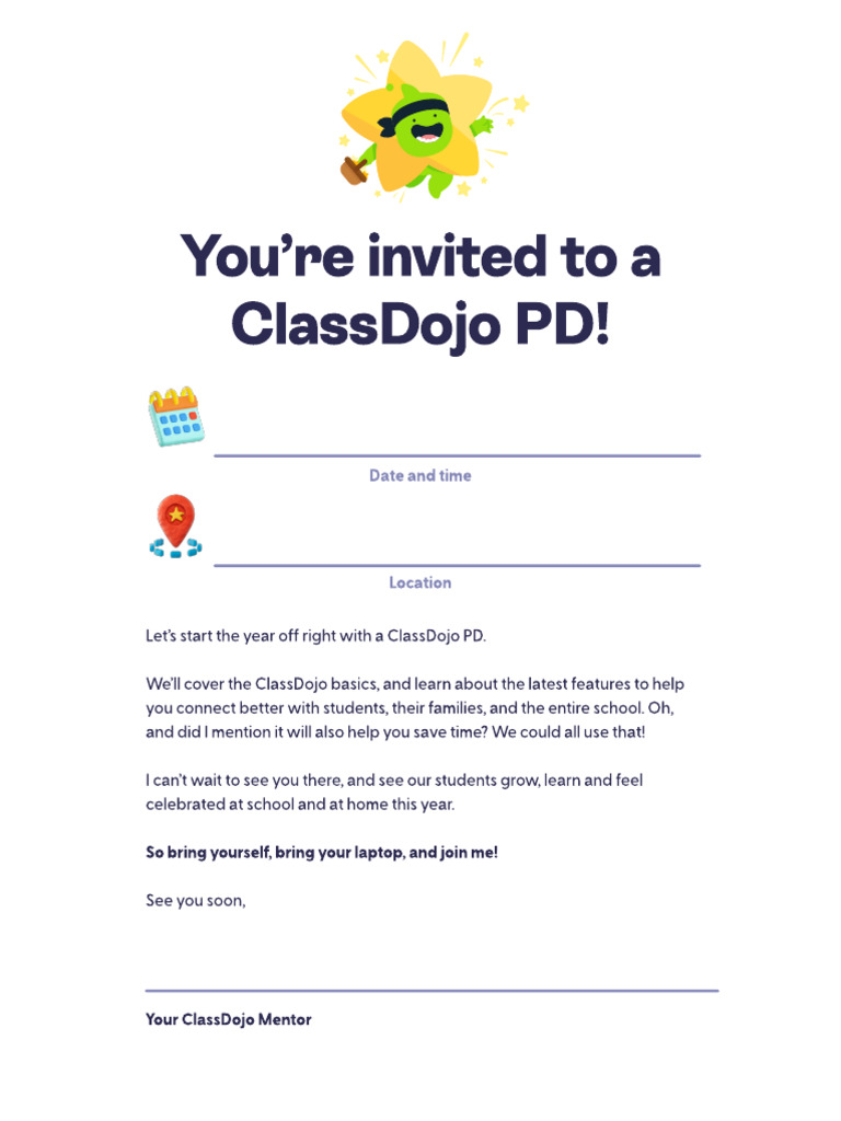 ClassDojo PD Invitation for Educators | PDF