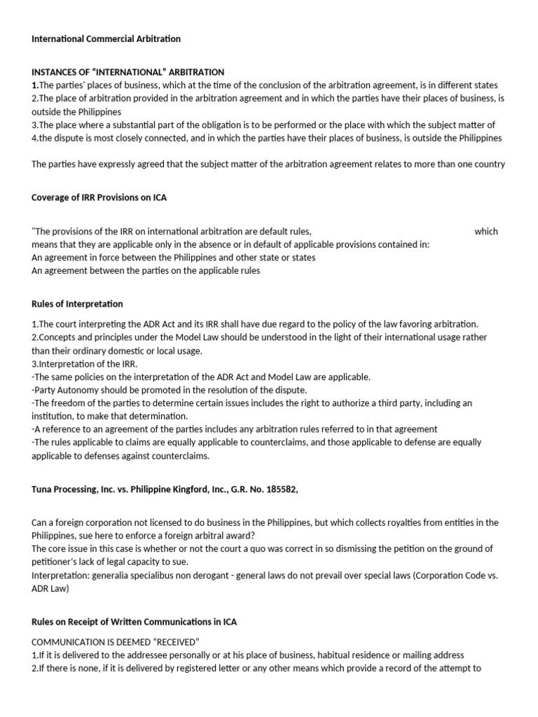 Understanding International Commercial Arbitration | PDF | Arbitration ...