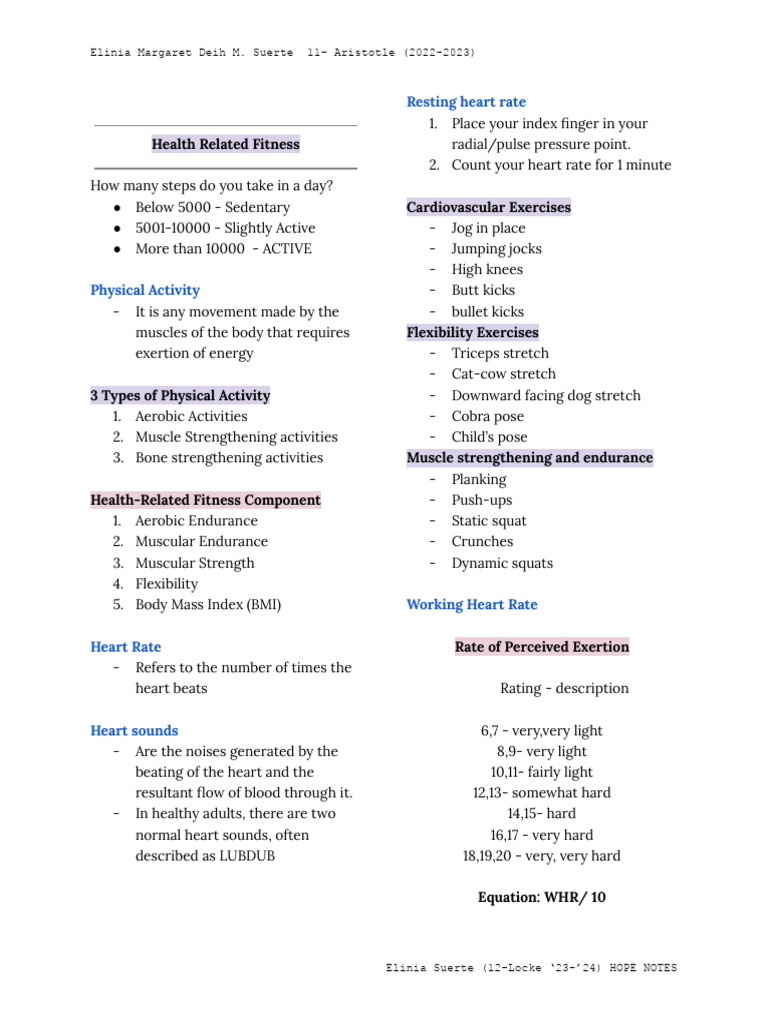 Health and Fitness Overview Guide | PDF | Heart | Heart Rate