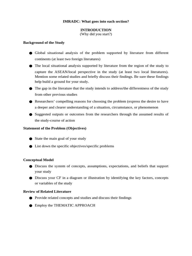 IMRADC Format | PDF