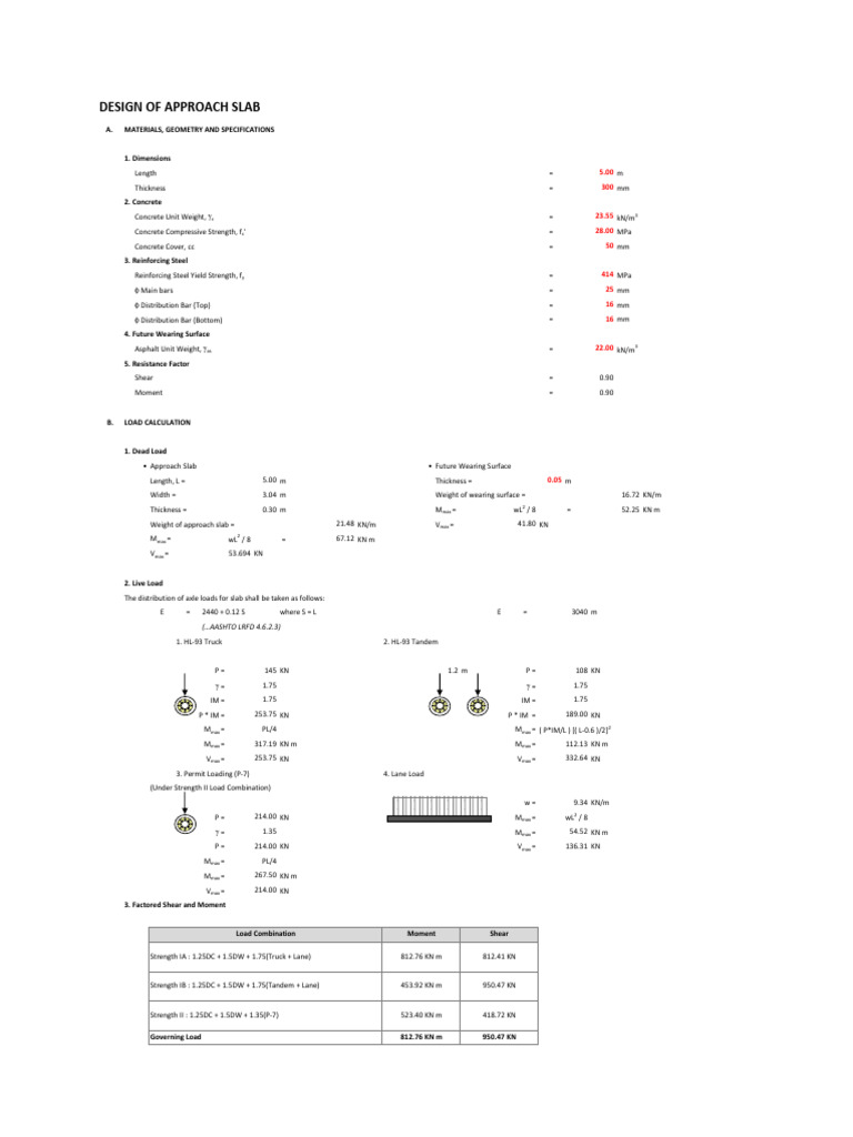 Approach Slab Design Specifications | PDF | Concrete | Materials