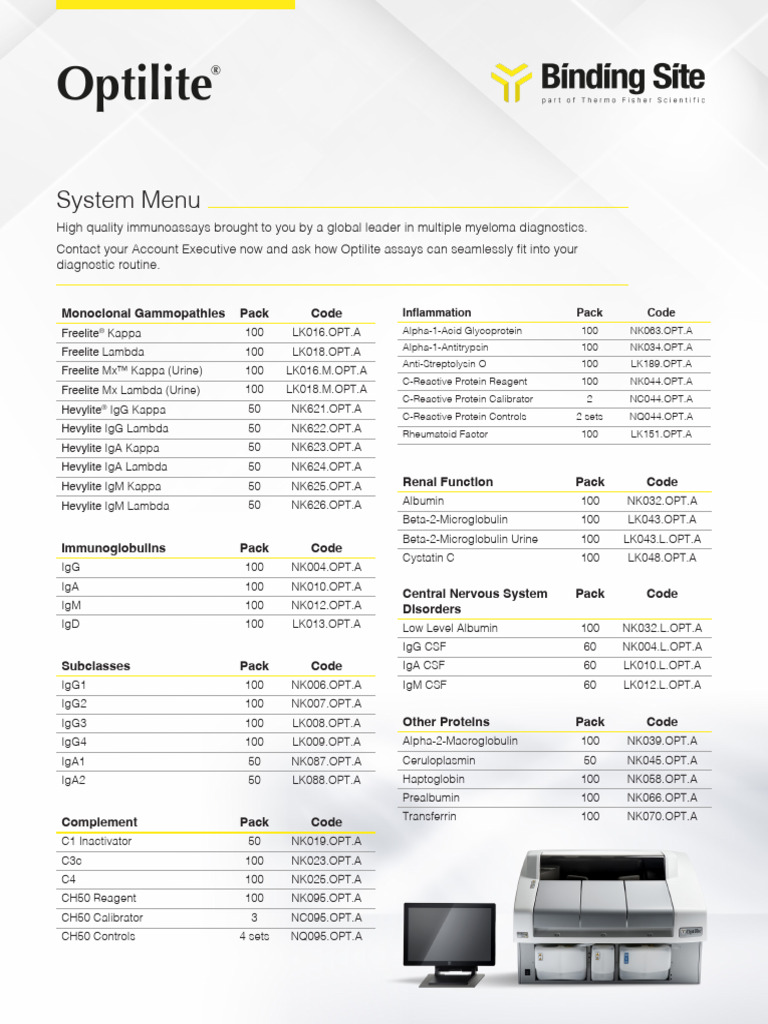 Optilite Analyzer Immunoassay Overview | PDF | Immunoglobulin G ...