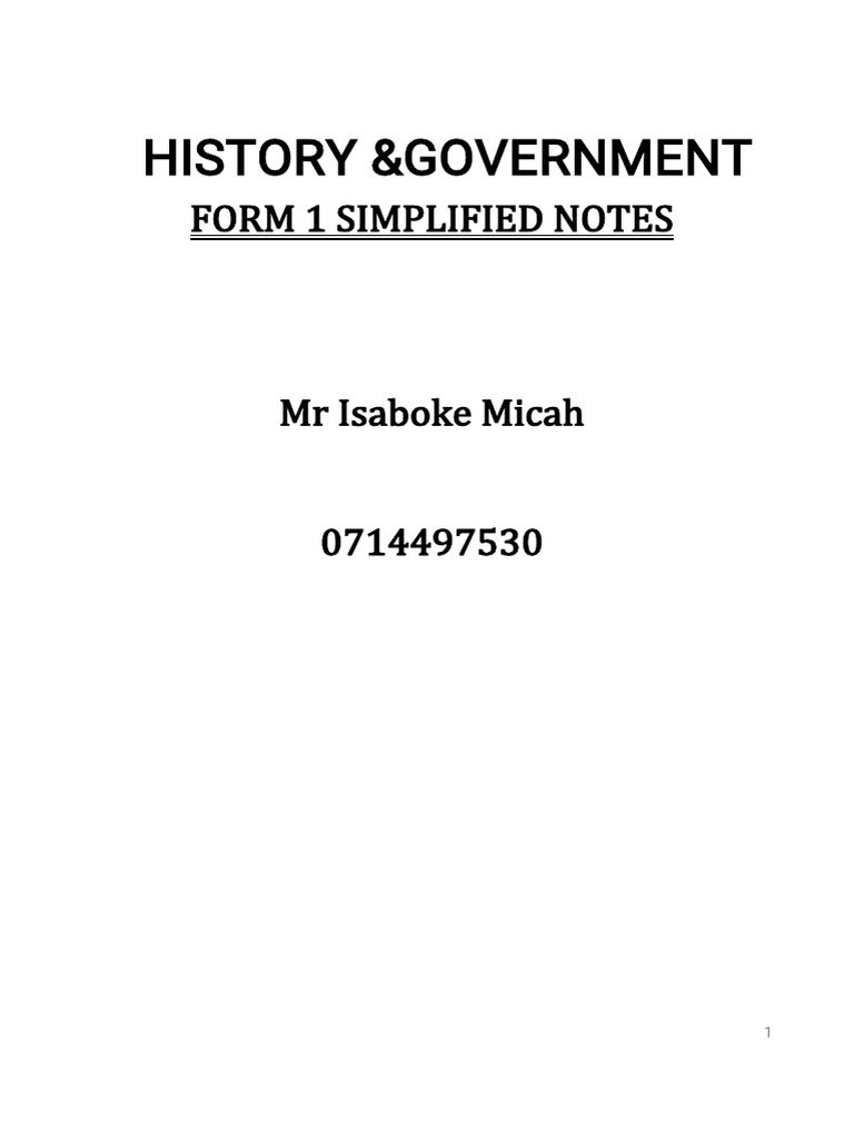 History and Government Simplified Notes | PDF