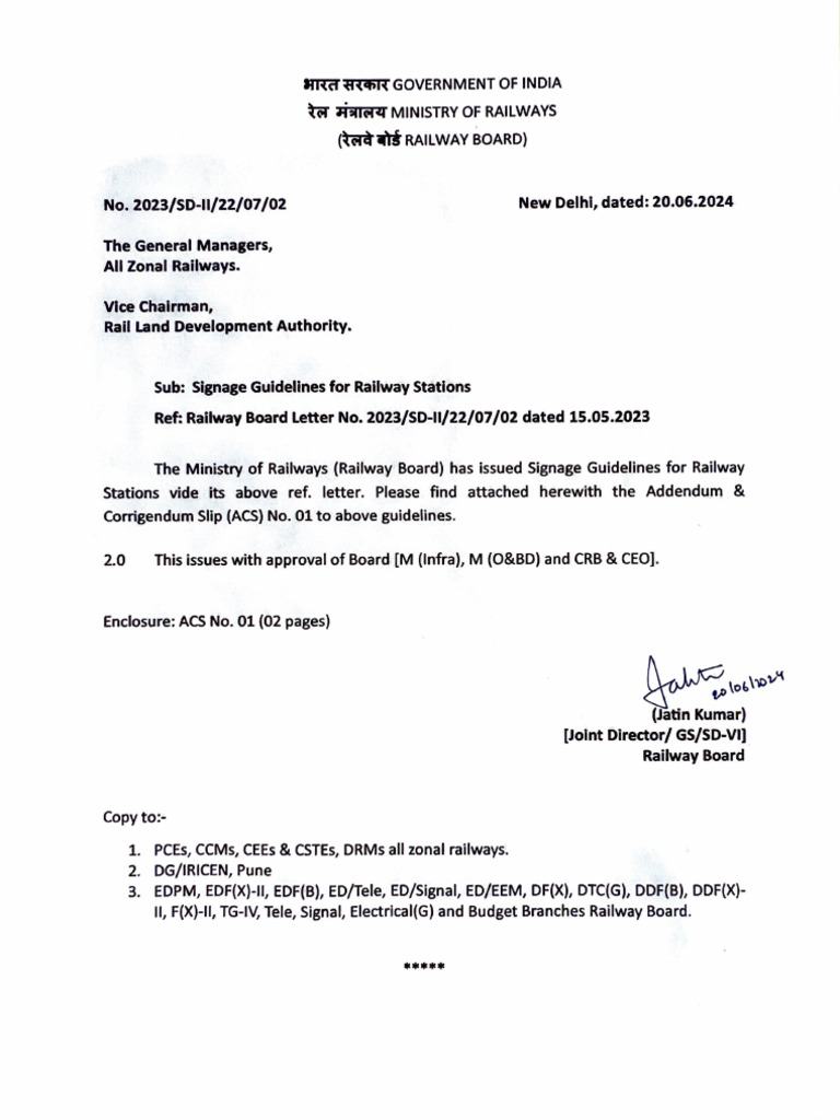 Indian Railways Station Signage Standards | PDF