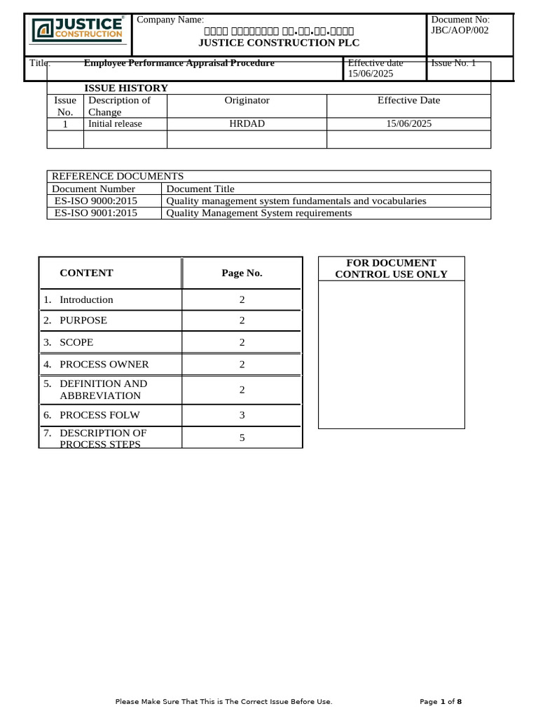 002 Employee Performance Appraisal | PDF | Performance Appraisal | Business
