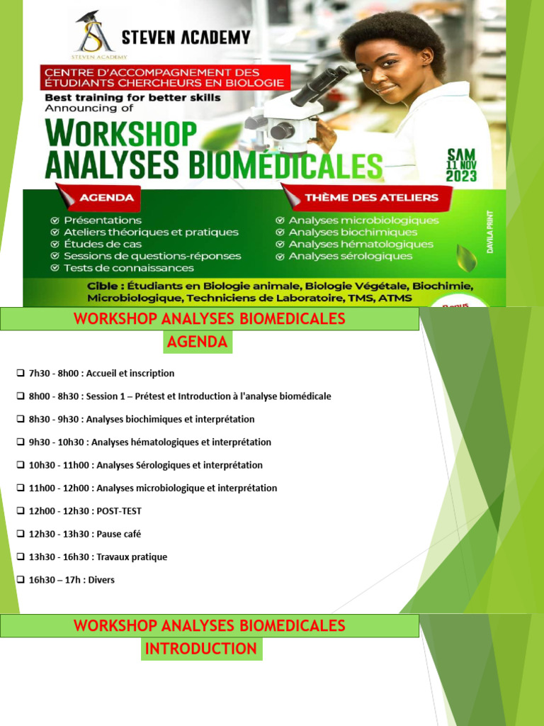 Atelier sur l'Analyse Biomédicale | PDF | Coagulation | Hémoglobine glyquée
