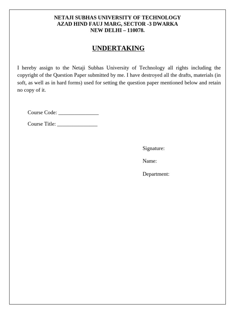 Question Paper Copyright Assignment Form | PDF