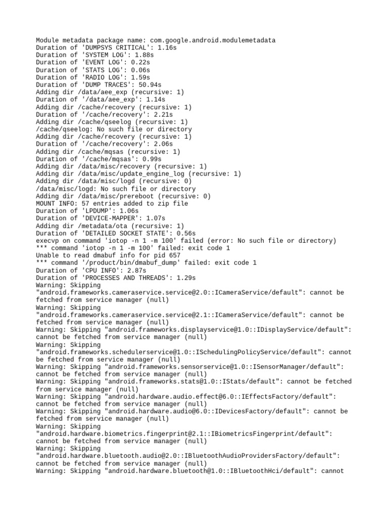 Android Module Metadata Log Analysis | PDF | Information Technology ...