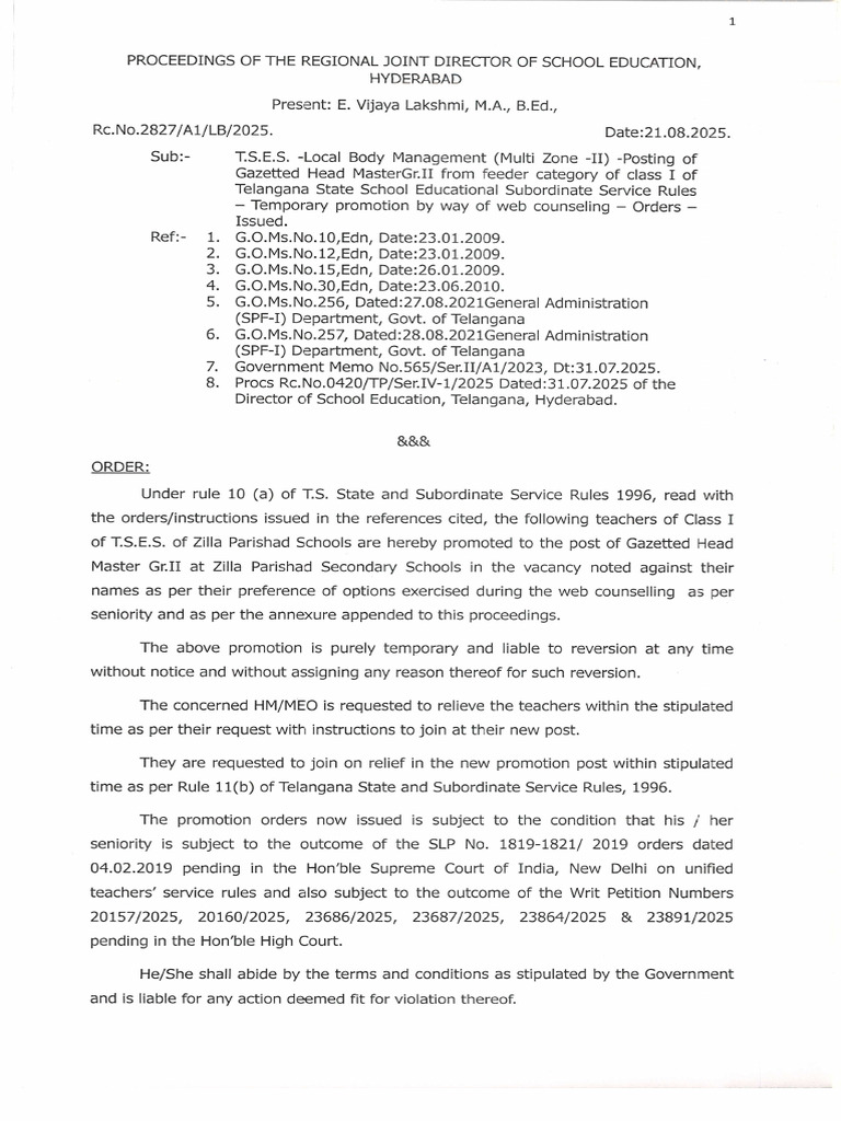 MZ - II-LB GHM Promotion Orders | PDF