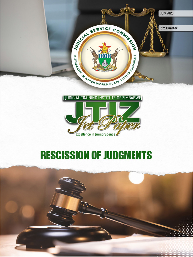 Rescission of Default Judgment in Zimbabwe | PDF | Judgment (Law ...