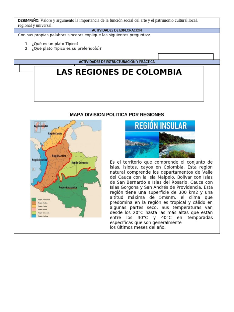 Regiones Naturales de Colombia | PDF | Colombia | Andes